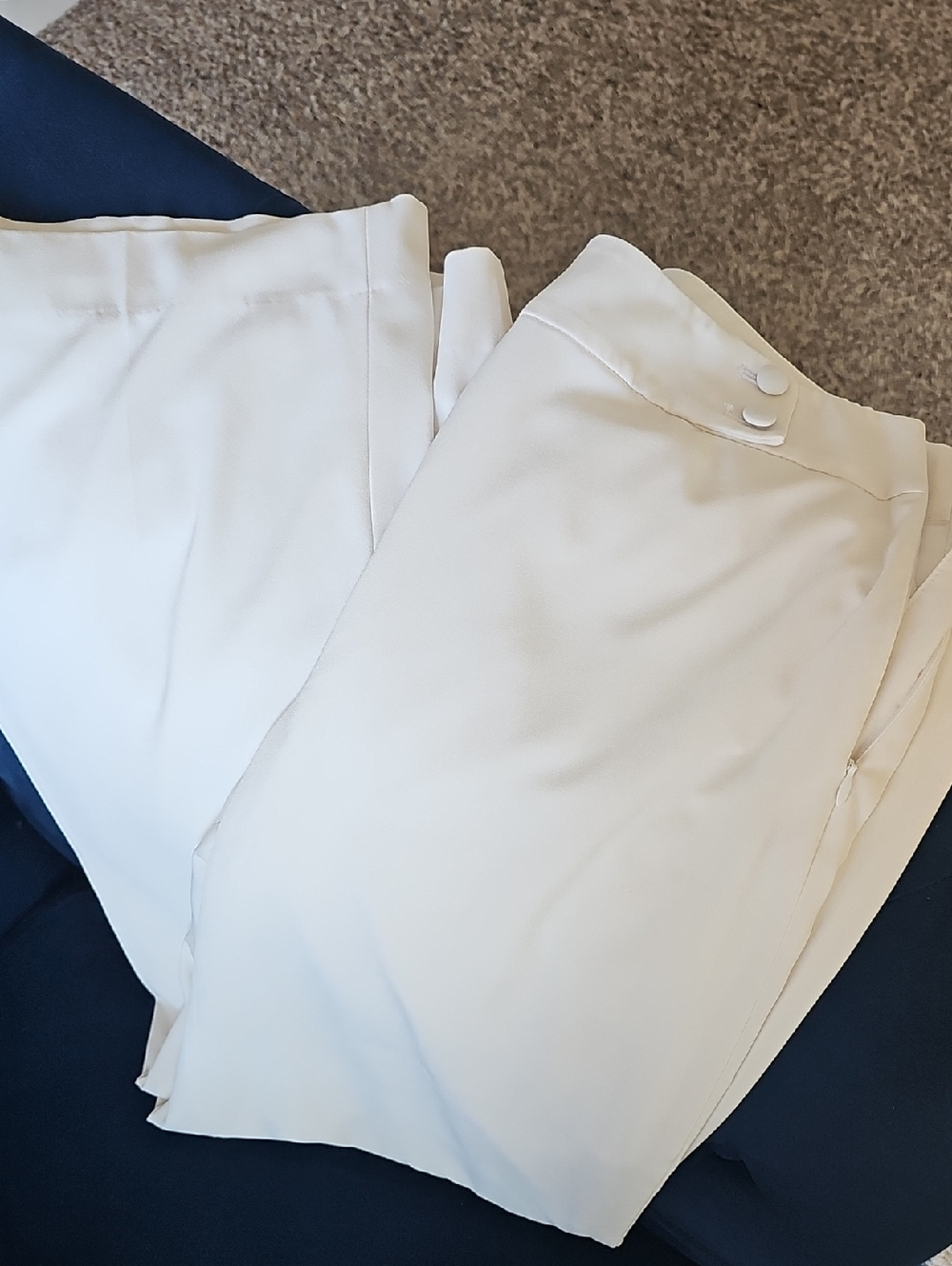 White House Black Market Cream Tailored Trousers